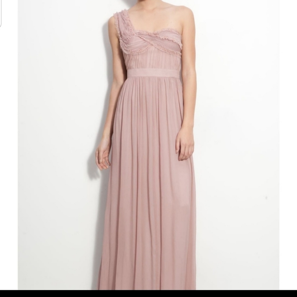 Adrianna Papell mauve one shoulder gown